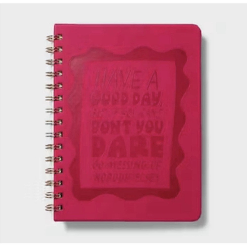 TABITHA BROWN NWT have a good day lined paper spiral  journal -pink -96 pg